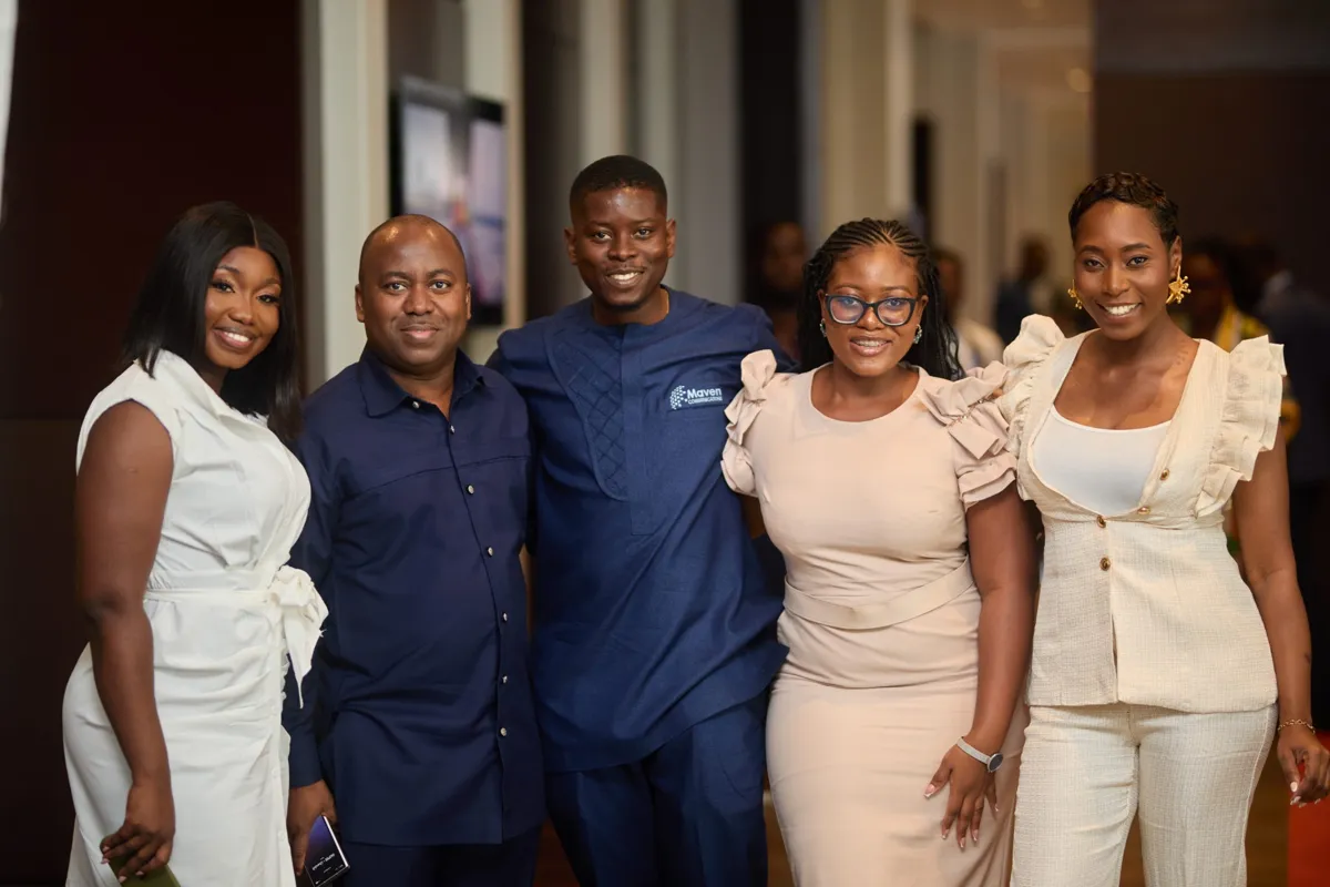 Five guests posing together at the HR Professionals Summit